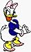 Daisy Duck (standing) - Girlfriend of Donald Duck - Embroidered Iron On or Sew On Patch (Disney