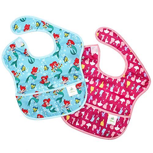 Bumkins Disney Baby Waterproof SuperBib 2 Pack, Princess (Ariel/Princess Silhouette) (6-24 Months)