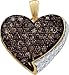 0.85 CTW Chocolate and White Diamond Heart Pendant