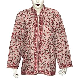 Embroidered Jackets Ladies Outerwear Vests Wool Fabric Evening Dress Handmade in Kashmir... by ShalinCraft