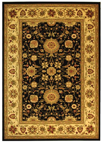 Safavieh Lyndhurst Collection LNH212A Black and Ivory Area Rug, 6-Feet by 9-Feet