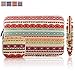 Kamor® 15 15.4 inch MacBook Pro Bohemian Style Canvas Fabric Sleeve Case Cover Shell with bonus adapter bag, superior Protection Laptop Sleeve Case Bag / Notebook Computer Case(Lantern Red&beige)