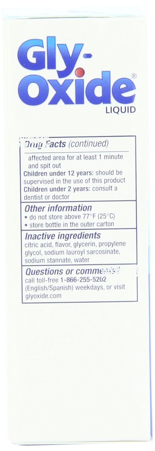 Amazon.com: Gly-Oxide Liquid Antiseptic Oral Cleanser, 2 Fluid ...