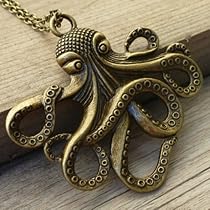 Steampunk Octopus Nautical Pirate Necklace Pendant Charm