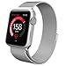 Teslasz BIS00301 38 mm Stainless Steel Milanese Loop Strap Magnetic Buckle Wrist Band for Apple iWatch - Silver