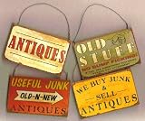 Set of 4 Antique Vintage Wooden Signs Plaques