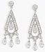 Sterling Silver White Chrystal Chandalier Earrings