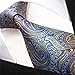 Shlax&Wing Silk Neckties Ties Blue Paisley Wedding Extra Long Size