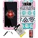 Snaponcase 2 Tone Dual Layer KickStand Armor Hybrid Cover for Motorola Droid Ultra XT1080, Maxx XT1080M Bundle with Screen Protector and Stylus - Aztec Flower/Light Pink