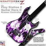 PS2 Guitar Hero II ( 2 ) Kramer Guitar Radioactive Purple WraptorSkinz TM Faceplate Skin by TuneTattooz TM