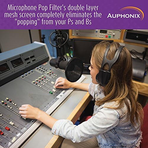 Auphonix 6-Inch Microphone Pop Filter. 2 Pack. Double Mesh Screen. Bonus Recording Tips and Tricks Ebook