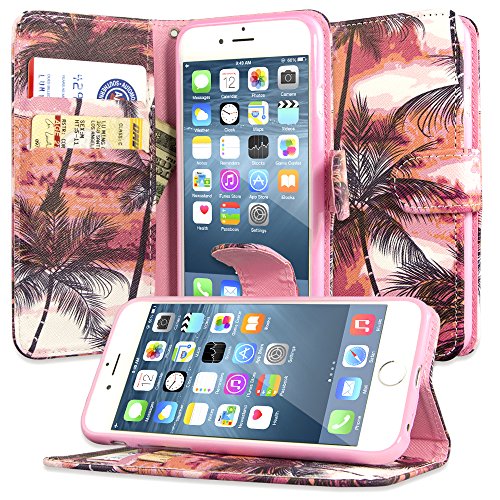 Iphone 6 case, dimaka floral pattern flower wallet case…
