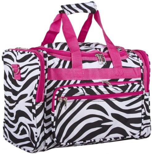 World Traveler Pink Zebra Duffle Bag 16-inch