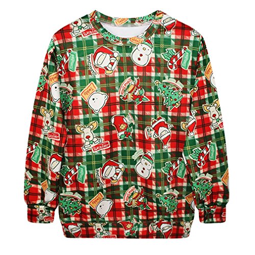 SAYM Christmas Santa Claus Cute Print Pullover Sweater Jumper Outwear style 12