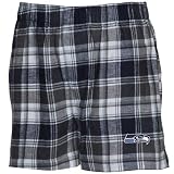 NCAA Reebok Seattle Seahawks Black-Charcoal Plaid Legend Flannel Boxer (Medium)