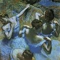 Degas Dancers in Blue Canvas Giclee - 24x24"