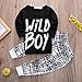 Canis Toddlers Baby Boys Clothes Set Long Sleeve Wild Boy T-Shirt Tops Pants Outfit Winter Spring (70(0-6M),Black+White)