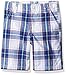 Crazy 8 Big Kid Boy Blue Plaid Flat-Front Short