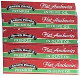 Crown Prince Premium Flat Anchovies in Olive Oil, 5-2oz. Cans