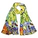 100% Satin Charmeuse Silk Van Gogh's "Irises" Long Scarf Shawl