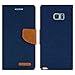 Galaxy Note FE / Note 7 Case, [Drop Protection] GOOSPERY Canvas Diary [Denim Material] Wallet Case [Card Slots] Flip Stand Diary Cover TPU Casing for Samsung Galaxy Note Fan Edition, Navy / Camel