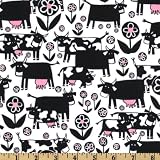 44'' Wide Monkey's Bizness Park -N-Moo Cows Black/White Fabric By The Yard