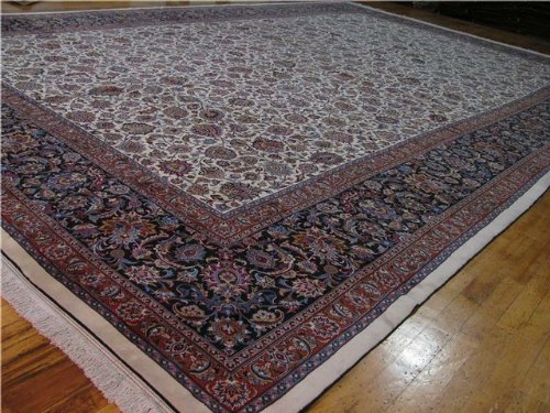 16'3 x 25'10 Ivory Persian Hand Knotted Mashad 