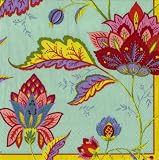 Caspari Set of 2 Palampour Set of 20 Paper Cocktail Napkin, Blue