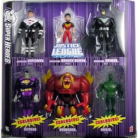 DC Super Heroes: Justice League Unlimited Justice Lords Batman Wonder Woman Superman Bizarro Lava Doomsday and Green Amazo Action Figure Multi-Pack