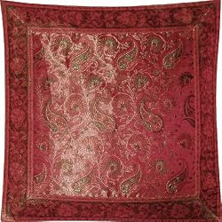 ShalinCraft Pillow Cover Home Interiors India Handmade Gift Silk Fabric 16x16 inches (bcbr306)