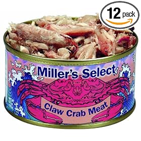 Miller's Select Claw Crab Meat, 6.5-Ounce Tins (Pack of 12) by Miller's Select