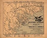 Beaufort Harbor and coast line between Charleston, S.C. and Savanna sic Ga., with 5 mile distance lines in circles round Beaufort, and R.R. connections, roads, &c, &c. (Civil War Map Reprint: 36