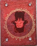 IMAGE OF Original Signed Contemporary Textured Purple Red Gold Pomegranate Painting with Jerusalem Chamsa Yad and Glass Bubbles. 16