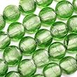 Murano Style Lampwork Glass Foil 12mm Round Beads Lime Green /14 Inch
