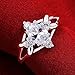 New 925 Silver Beautiful Clear Crystal Diamond Ring Engagement Wedding Ring Classic Design