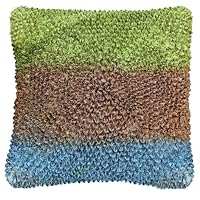 Seven Comforts Premium Decorative Throw Pillow - 18 x 18 x 6, Polyester - Green, Brown, & Blue