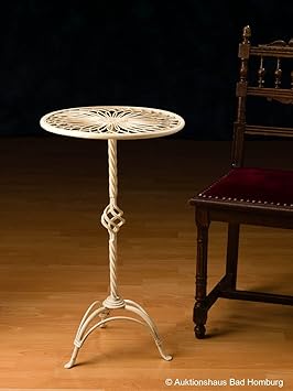 GARTENTISCH SCHMIEDEEISEN TISCH 70CM BEISTELLTISCH BLUMENTISCH ANTIK