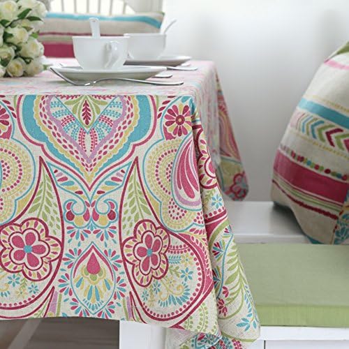 American pastoral vintage tablecloth/ table/ table/ flower table cloth/ cloth fabric/ striped old cotton tablecloth-B 110x110cm(43x43inch)