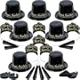 Champagne Toast Black and White 100pc Party Kit For 50