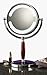 SeeAll 8-1/2 Nickel Finish Fluorescent Lighted Rosewood Pedestal Makeup Mirror
