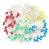 ラブ 5 色 50 pcs 5 mm Led ダイオード拡散レッド グリーン ブルー イエロー ホワイト ミックス キット/50 pcs 5 mm f5 キー LED 光ホワイト イエロー赤グリーン 