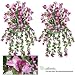 TWO 45" Artificial Bougainvillea Hanging Flower Bushes, with No Pot,