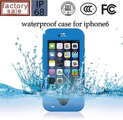 Iphone 6 Case,PRKIDS Brand Iphone 6 Waterproof Shockproof Dirtproof Snowproof Super Defender Series with Stand Cover Case for Iphone 6 (4.7) (Not for Iphone 6 Plus 5.5) (Blue)