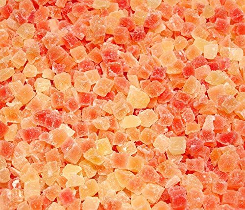 Dried Diced Papaya, Low Sugar No Sulfur (Natural Dices, no SO2) (11 pounds)