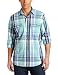 Nautica Men's Long Sleeve Large Scale Plaid Shirt, Navy, Medium
