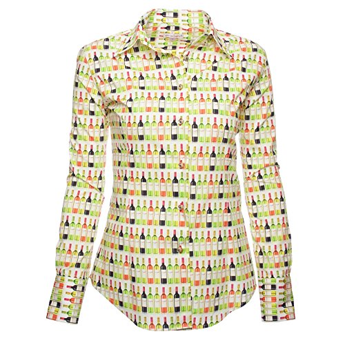 (コトンドゥ) Coton Doux レディースシャツ L61AD1028wine レディス 婦人 長袖 カラー 大人 カジュアル 柄 シャツ ブラウス ファッション デザイン イタリア フランス