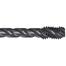 Dormer EX016H Powdered Metal Steel Spiral Flute Threading Tap, Black Oxide Finish, Round with Square End Shank, Modified Bottoming Chamfer