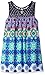 My Michelle Girls' Big Contrast Crochet Yoke Printed Trapeze Dress with Keyhole
