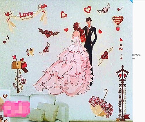 Removable Vinyl Wall Sticker Mural Decal Art,Stylish Home Decor with The Bride and Groom