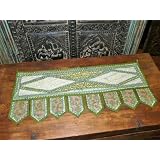 Fern Green Beads Sari Toran Wall Tapestry Topper Valance Free Shipp